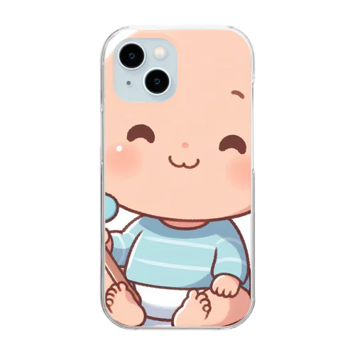 可愛らしい赤ちゃん、笑顔🎵 Clear Smartphone Case