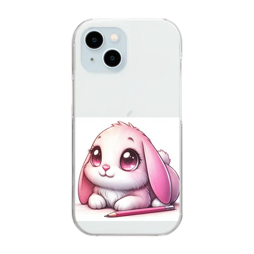 ピンクウサギ Clear Smartphone Case