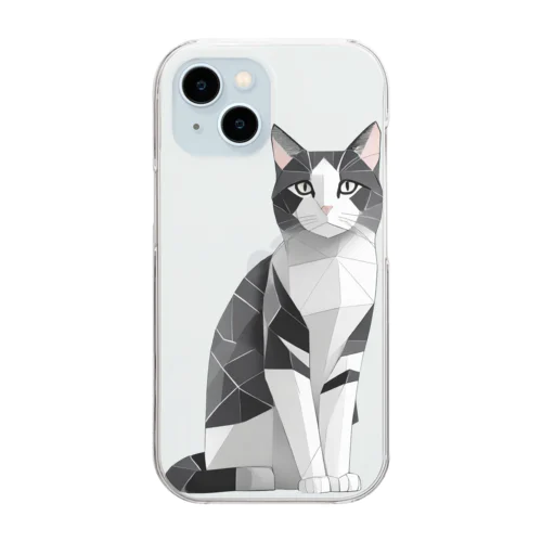 日本の猫　ハチワレさん Clear Smartphone Case