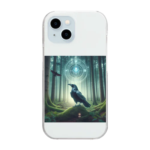 神秘 カラス Clear Smartphone Case