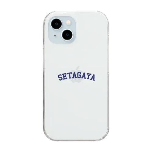 世田谷グッズ　ネイビーロゴ（setagaya item） Clear Smartphone Case