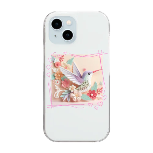 パステルカラーのハチドリ💞 Clear Smartphone Case