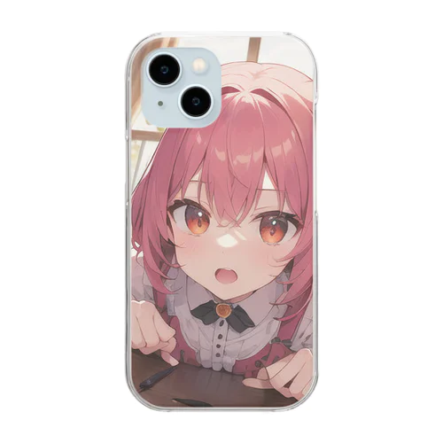 可愛い猫耳のイラストグッズ🐾 Clear Smartphone Case