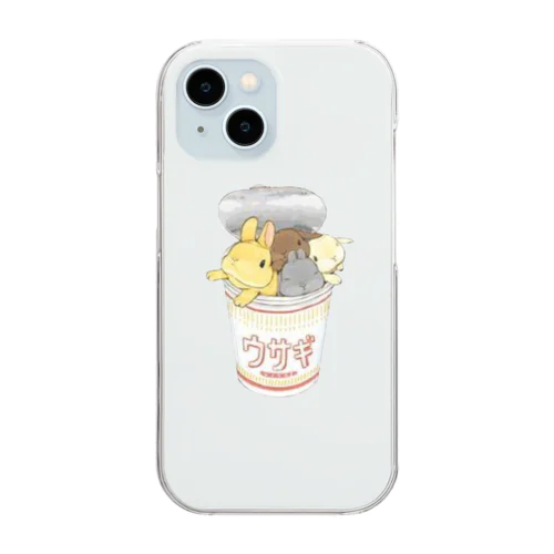 カップヌードルうさちゃん Clear Smartphone Case