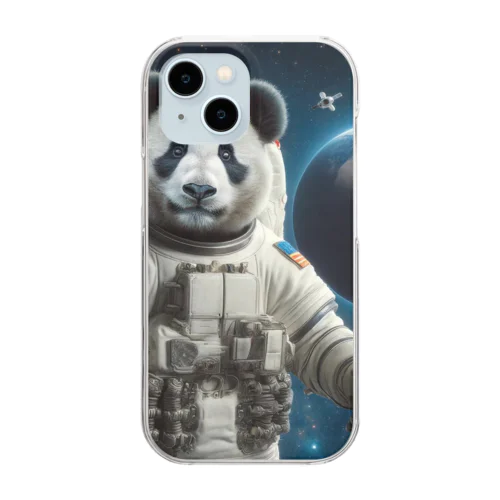 宇宙飛行士パンダ Clear Smartphone Case