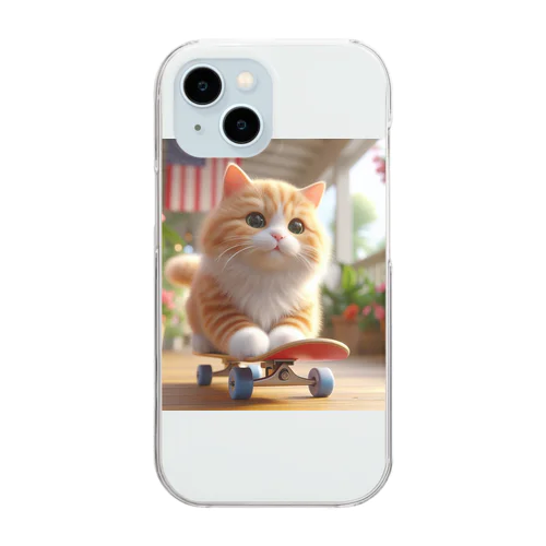 スケボーCAT Clear Smartphone Case