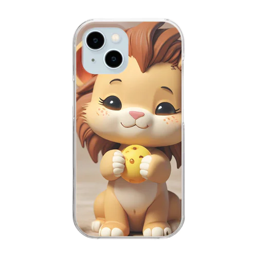 可愛いライオンとおもちゃを使った粘土のモデリング体験 Clear Smartphone Case