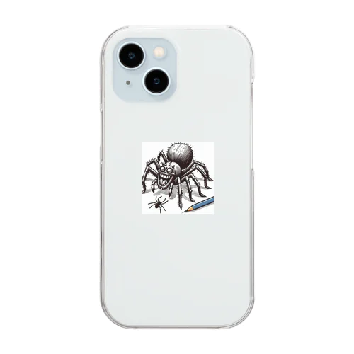 クモ柄 Clear Smartphone Case