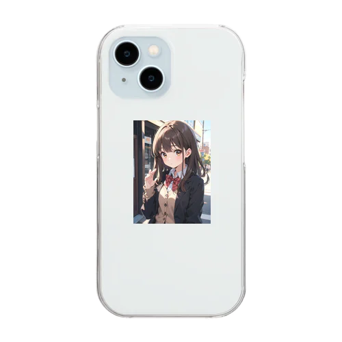 可愛い女の子制服 Clear Smartphone Case