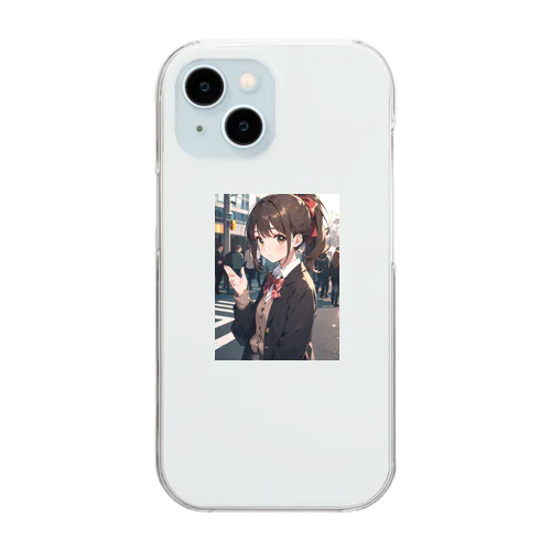 可愛いJKポニーテール Clear Smartphone Case