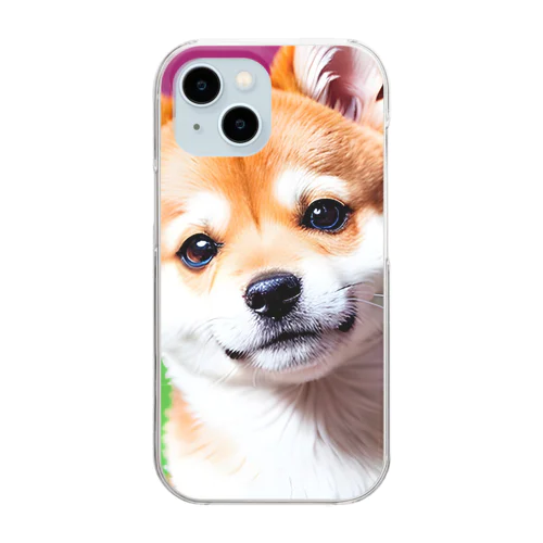 キュルルン顔の柴犬さん Clear Smartphone Case