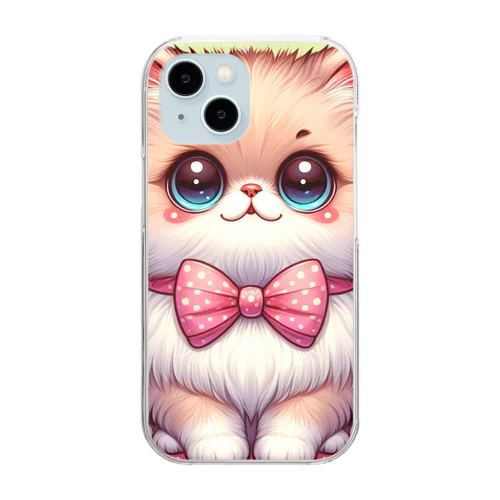 ほっこり猫イラスト Clear Smartphone Case