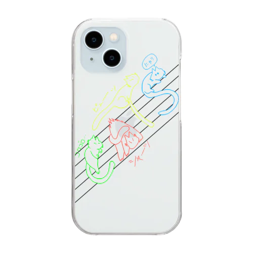 ネコ文字 Clear Smartphone Case