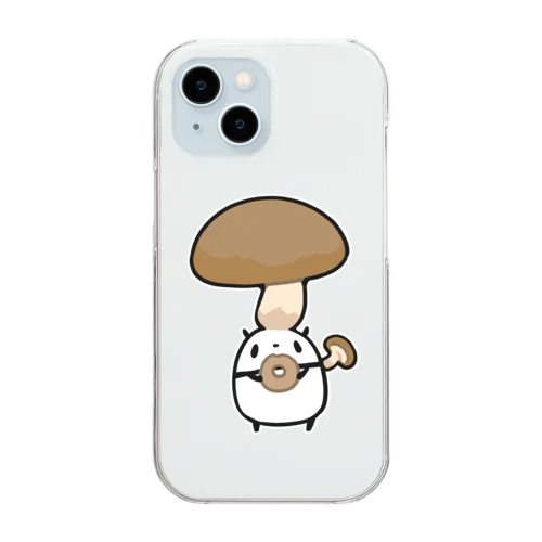 シイタケに侵食されるパンダ Clear Smartphone Case