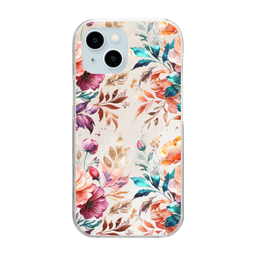 綺麗なお花柄 Clear Smartphone Case