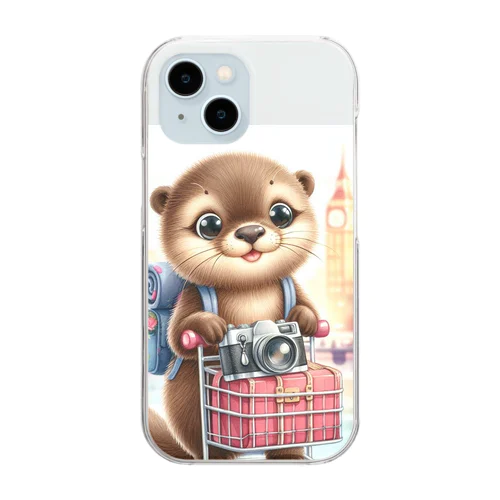 世界を旅するカワウソくん Clear Smartphone Case