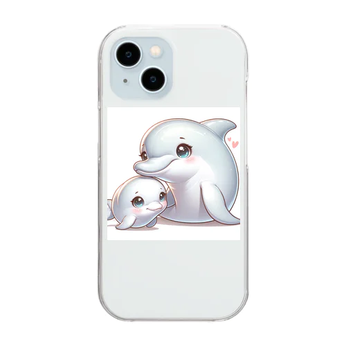 イルカの親子 Clear Smartphone Case