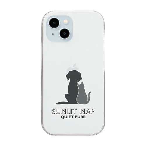 Sunlit Nap Quiet Purr ペットシルエットデザイングッズ Clear Smartphone Case