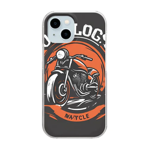 MAYCYCLE - バイク文化の新風を告げるオートバイロゴ クリアスマホケース