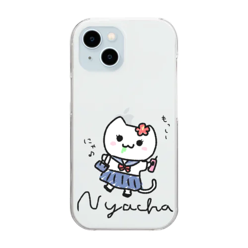 JKにゃー子 Clear Smartphone Case