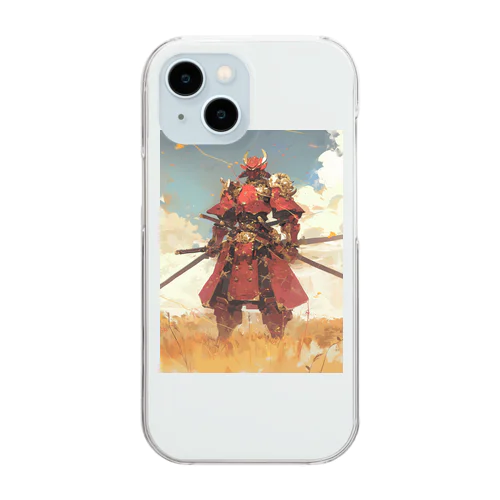 黄金の鎧を着た侍 Clear Smartphone Case