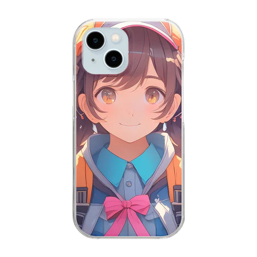 春の冒険する女の子 Clear Smartphone Case