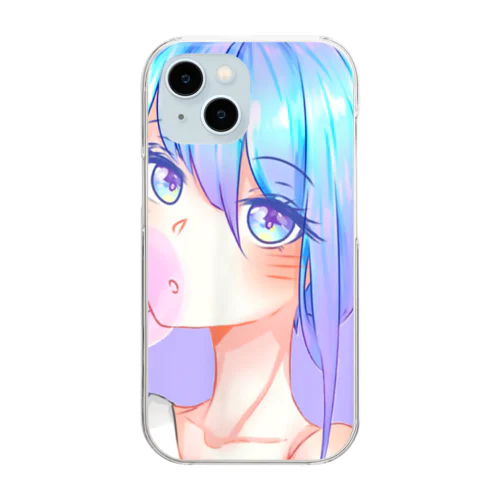 バブルガムを噛むアニメガール 日本の美学 アニメオタク Clear Smartphone Case