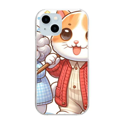 かわいい猫ちゃんと一緒にお買い物🐱💼  Clear Smartphone Case