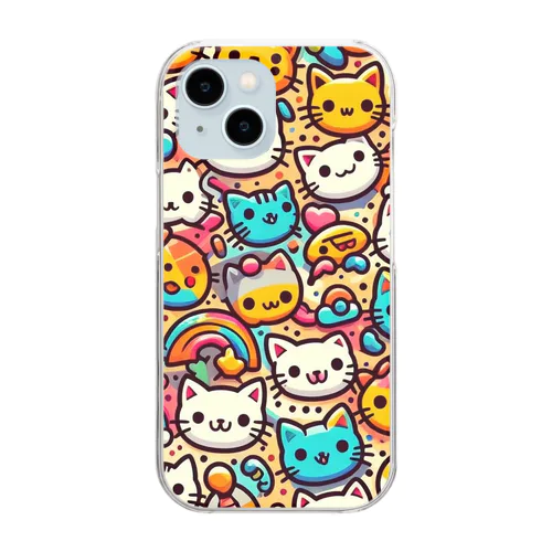 ニャンとも猫まみれスマホケース【その3】 Clear Smartphone Case