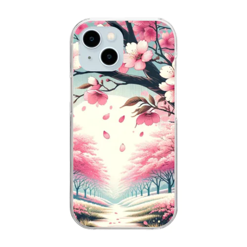 桜と季節感 Clear Smartphone Case