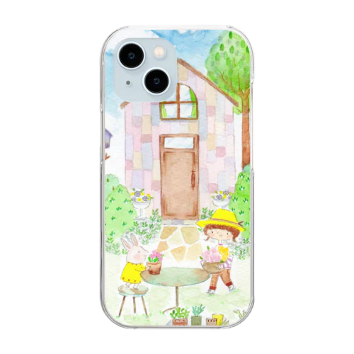 ガーデニングタイム Clear Smartphone Case