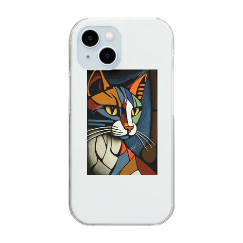 アートデザイン 猫 キャット Clear Smartphone Case