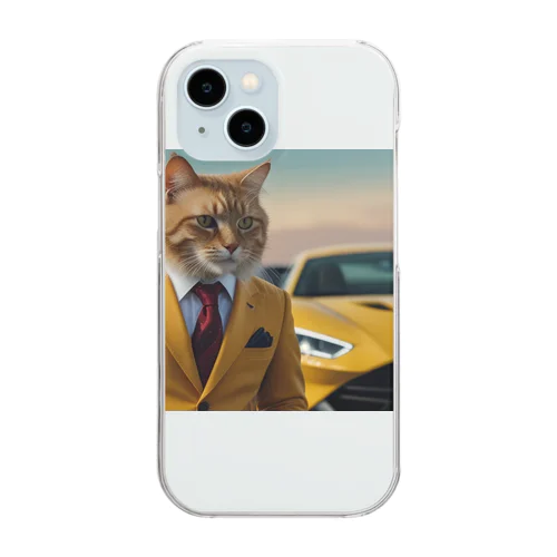 大富豪の猫 Clear Smartphone Case