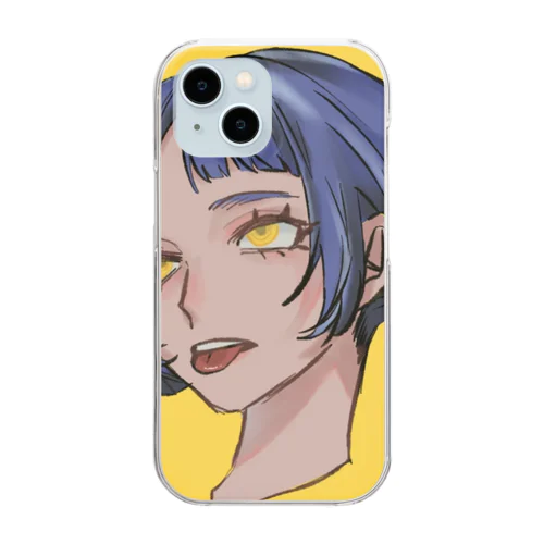 青髪ちゃん Clear Smartphone Case