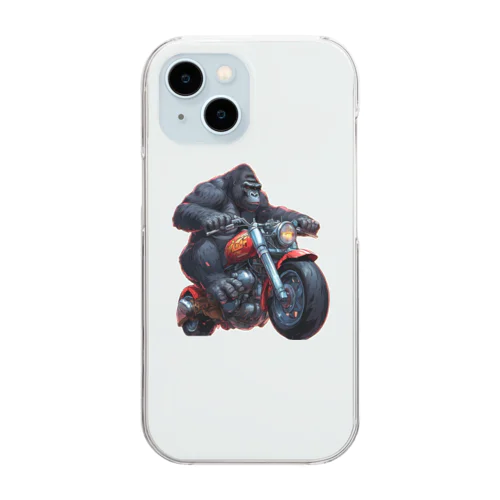 バイク乗りなゴリラ Clear Smartphone Case