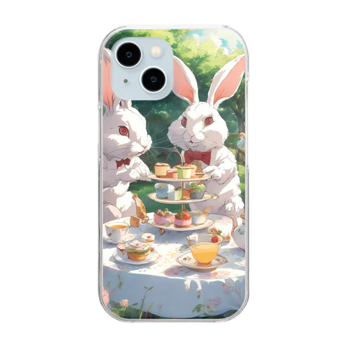 ヌン活うさぎ Clear Smartphone Case