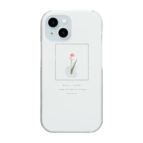 🍧 Strawberry Shaved Ice Tulip . Clear Smartphone Case