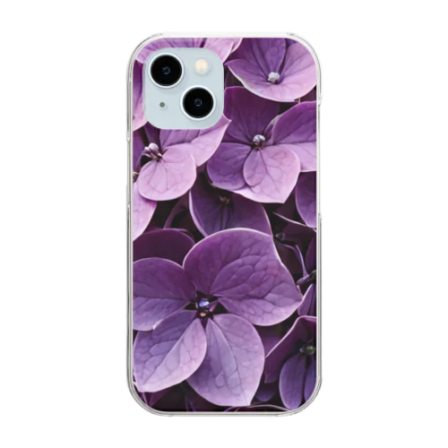 魅惑の紫陽花 クリアスマホケース