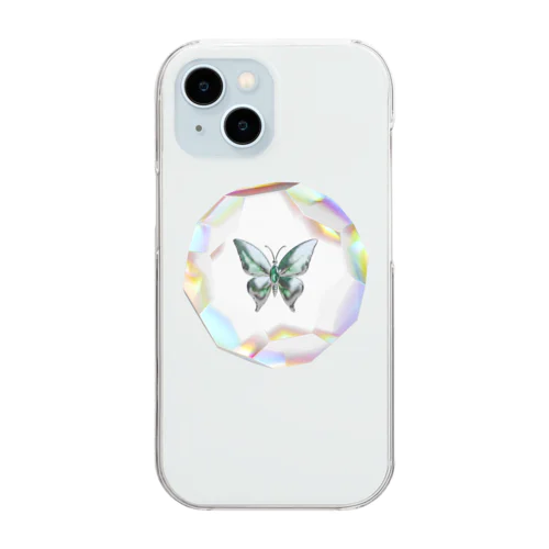 宝石の中に閉じ込められた蝶 Clear Smartphone Case
