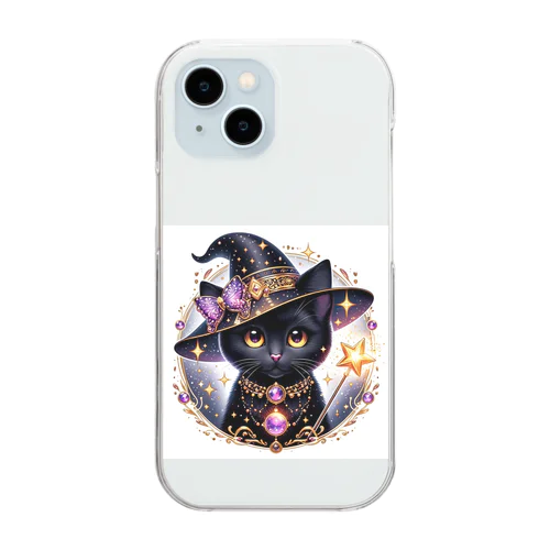 黒猫の魔法使い Clear Smartphone Case