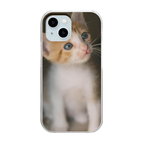 考える　猫ちゃんー Clear Smartphone Case