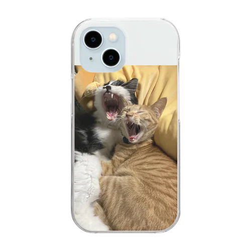 キュートな猫猫あくび Clear Smartphone Case