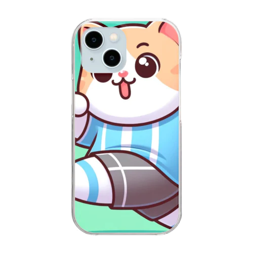 シュートをする猫 Clear Smartphone Case