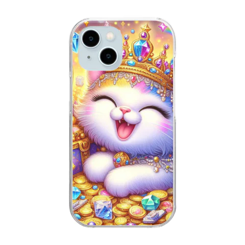 笑いが止まらない猫ちゃん🐈🩷 Clear Smartphone Case