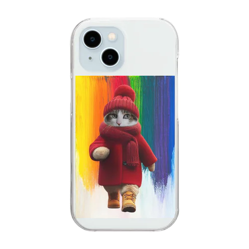 猫のゆずと７COLORS Clear Smartphone Case