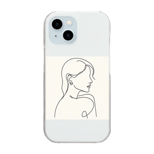 一筆書き風景アート9 Clear Smartphone Case