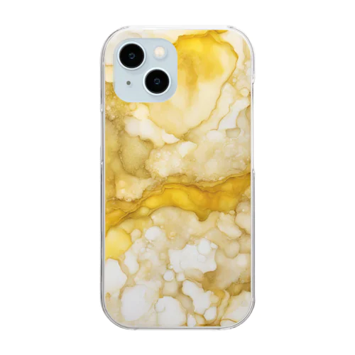 アルコールインクアート　-YELLOW- Clear Smartphone Case