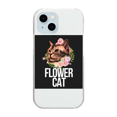 フラワーキャットのドラ猫ちゃん Clear Smartphone Case