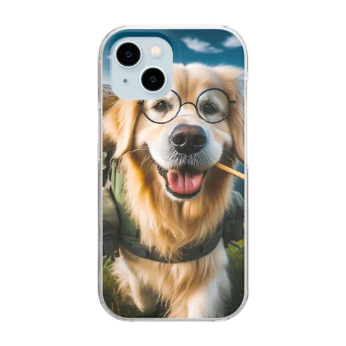 メガネ犬【山犬】 Clear Smartphone Case