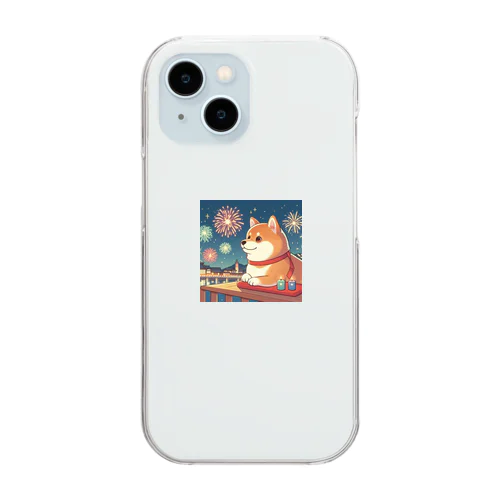 花火と犬 Clear Smartphone Case